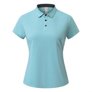 เสื้อโปโลผู้หญิง สีเหลืองเลมอน แขนสั้น 100 โพลีเอสเตอร์ ไฟเบอร์ ชุดกีฬา - Product Image 3