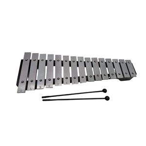 Wholesale 15 Notes Black Frame Aluminum Glockenspiel Aluminum Xylophone Orff Percussion <b>Instrument</b> for Kids Beginners - Product Image 1