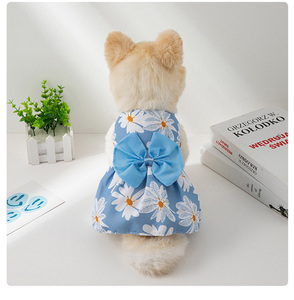ملابس كلاب فاخرة جاهزة ملابس صيفية بطبعة ديزي رقيقة Vestidos Para Perro مع عقدة من قبل الشركات المصنعة - Product Image 4