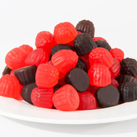 OEM China Candy Rode Zwarte Frambozen Fruit Gummy Candy Bulk Zoete Fruit Smaak Kauwgom Snoep