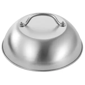 Griddle Accessories - Heavy Duty Round Basting Cover Stainless Steel Steaming Cover Restaurant Cloche Serving Food Cover