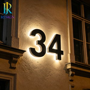Letrero con Número de Casa Retroiluminado LED para Propiedades Inmobiliarias, Villa Moderna, Mansión, Jardín, Puerta Exterior, Impermeable, Letrero 3D para Puerta - Product Image 3