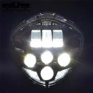 مصباح LED أمامي للدراجات النارية, مصباح LED أمامي للدراجات النارية عالي/منخفض شعاع لدراجات فيكتوري كروس كانتري فيجاس 8-Ball عبر الطرق (كروم أسود)