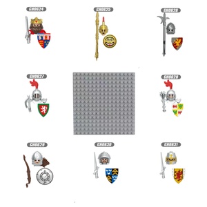 Figurines de guerriers médiévaux anciens en mini blocs de construction, chevalier soldat avec bouclier et lance, accessoires, jouet de collection DIY - Product Image 1