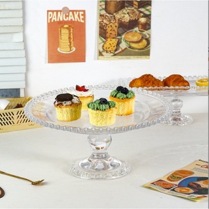 Nordique écologique luxe Transparent <span class=keywords><strong>verre</strong></span> gâteau Dessert fruits plateau dîner assiette plats - Product Image 2