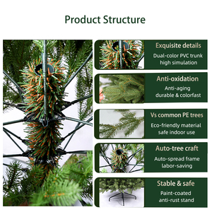 <span class=keywords><strong>Albero</strong></span> <span class=keywords><strong>di</strong></span> <span class=keywords><strong>Natale</strong></span> Artificiale Pieghevole in PE Puro da 4/5/6/7/8/10 Piedi con Luci LED, Decorazioni Ecologiche <span class=keywords><strong>di</strong></span> Alta Qualità, Prezzo EXW - Product Image 4