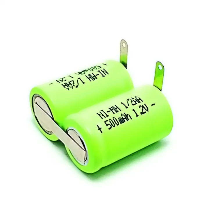 Cheap Ni MH battery rechargeable 1/2 AA Battery with 500mAh pack for toys