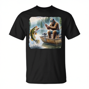 Camiseta de pescador Bigfoot Fishing Sasquatch Summer Bass Fisherman - Product Image 2