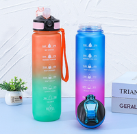 Bouteille d'eau sportive de 1000 ml à boire directement pour étudiants et camping, avec logo personnalisé, en PC