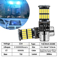 HOLY Error Free 194 501 26LED 4014 SMD T10 Feux de Plafond LED pour Voiture W5W CANbus 12V 800lm Matériau PVC