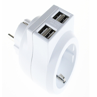 Adaptador de Viaje Universal con 4 Tomas de Corriente y USB, Estándar Europeo de 16A, para Uso Comercial, Fabricante Profesional