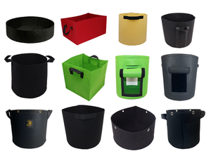Sacs <span class=keywords><strong>de</strong></span> culture en feutre écologiques durables <span class=keywords><strong>de</strong></span> 2 mm d'épaisseur, couleur personnalisée, 2 poignées, pour légumes/fleurs/arbres/ champignons, taille personnalisée, capacité 5 kg - Product Image 2