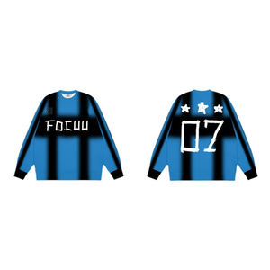 T-shirt à manches longues pour homme avec logo personnalisé, col rond, streetwear, pull, poids lourd, 100% coton tricoté, coupe ample - Product Image 6