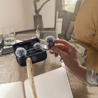 Microphone cravate sans fil à condensateur 2.4G 48KHz 24Bit portée 300m pour photographie, vlog et diffusion en direct