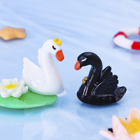 Décoration de mariage élégante, cygnes miniatures 3D peints à la main, esthétique minimaliste moderne et romantique, mini animaux en résine, décoration d'intérieur