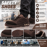 Chaussures de sécurité AOXIANG pour hommes, anti-choc, respirantes, confortables, anti-perforation, tige en maille volante, embout en acier, pour l'été en usine