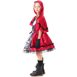 Costume de cosplay pour enfants Le <span class=keywords><strong>Petit</strong></span> <span class=keywords><strong>Chaperon</strong></span> <span class=keywords><strong>Rouge</strong></span>, robe de princesse, manteau, cape, costume d'Halloween, déguisement pour enfants - Product Image 2