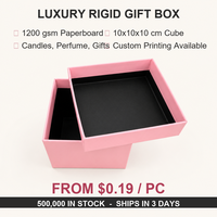 Boîte cadeau rigide carrée rose clair en gros avec couvercle et base, vierge, de qualité supérieure, pour emballage de bijoux de luxe, bougies, parfums et cosmétiques
