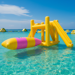 Équipement gonflable extérieur de jeu de l'eau de glissière de plate-forme de goutte de qualité marchande pour des <span class=keywords><strong>jeux</strong></span> extérieurs de l'eau - Product Image 1