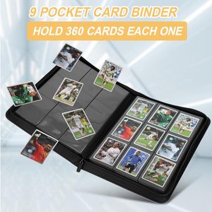 Classeur en cuir à 9 pochettes avec fermeture éclair pour cartes à collectionner – Rangement pour album de cartes - Product Image 5
