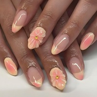 Faux ongles à presser en ABS, longs, couvrants, adhésifs, 24 pièces, haute qualité, souples, pré-dessinés, style français, colorés