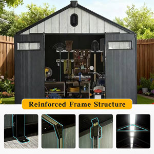 14 Jaar Fabriek <span class=keywords><strong>Plastic</strong></span> Tuinhuis Waterdichte Hars Pp Opslag Tool Huis Gemakkelijk Assemblage Hars Buitenopslag Loodsen Door Alibaba - Product Image 2