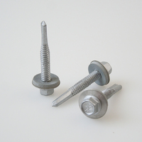 Vis autoperceuses bimétalliques en acier inoxydable 316 + SCM435, zinguées, classe 4.8/6.8, avec rondelle monobloc EPDM 3+1, tête hexagonale, filetage grossier