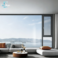 Fenêtre à battant en aluminium avec verre isolant trempé pour projets résidentiels de villas modernes