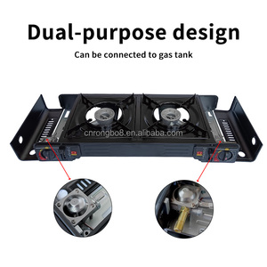 Estufa de Gas Portátil de 2 Quemadores de Hierro Fundido con Certificación CE para Acampar al Aire Libre, Cocina Portátil para Barbacoa, Quemador de Butano para Hotel y Hogar - Product Image 5