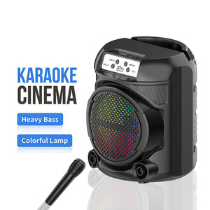 Enceintes intelligentes ZQS6147W, <span class=keywords><strong>radio</strong></span> FM portable d'extérieur, musique BT, enceinte 6 pouces, prix avec microphone sans fil - Product Image 1