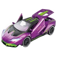 Voiture de course télécommandée KK à l'échelle 1:16 pour enfants, 5 canaux, lumières clignotantes, capot arrière ouvrable, batterie Li-ion, utilisation intérieure-extérieure