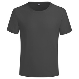 Camiseta de Manga Corta con Cuello Redondo de Nailon Personalizada, Color Sólido, Delgada, para Ocio y Trabajo, en Gris, Blanco, Verde Claro, Verde Militar y Negro - Product Image 1