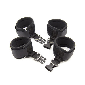 Verstelbare Zwarte Handboeien Sex Toy Bondage Restrain, Bondage Handboeien Set Ideaal Voor Bdsm Beginner Met Enkelmanchetten Handboeien - Product Image 1