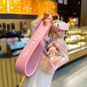 Cute Milk Bottle Peach Milk Tea Cup <b>Key</b> <b>Chain</b> Plush Ball Cat Claw Float Bottle Calculator Nail Knife <b>Key</b> <b>Chain</b> Bag Pendant - Product Image 6