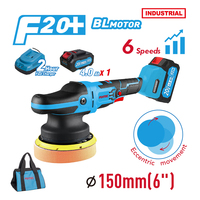 FIXTEC 20V Rechargeable Électrique Double Action Outil de Polissage Machine Sans Fil Polisseuse de Voiture avec Vitesse Variable 6 en Pad