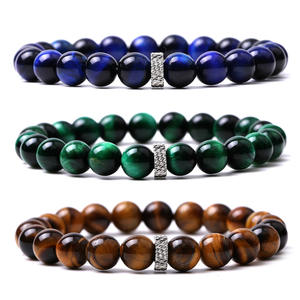 Pulsera de cuentas personalizadas de 8mm para hombre y mujer, brazalete elástico de lujo hecho a mano, con gema curativa, cuentas de piedra natural, para amistad - Product Image 5