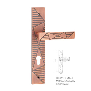 Qualité européenne Simple design italien en laiton cuivre levier intérieur poignées de porte - Product Image 2