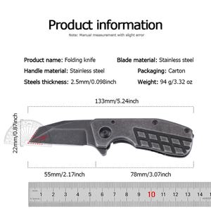 Cuchillo Táctico Plegable de Acero Inoxidable de Alta Calidad CRT-4021, Cuchillo de Combate, Funda de Cuero Personalizable, Soporte OEM - Product Image 6