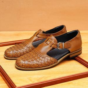 Outdoor Casual <b>Flat</b> <b>Sandals</b> High-Quality Handmade <b>Sandals</b> Men's Summer Breathable Genuine Leather <b>Sandals</b> - Product Image 2