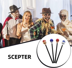 10 Set Fancy King's Scepter impermeable Vintage Walking Stick Cosplay Props accesorio de vestir adultos oro rojo Queen's Scepter - Product Image 6