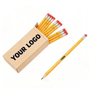 Crayon en bois HB personnalisé avec logo imprimé, cadeau promotionnel en gros, dessin animé, marque personnalisée, avec gomme - Product Image 1