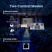 3 Cámaras PTZ 4K 12X NDI POE con IA y Seguimiento Automático VL12U y un Controlador de Joystick IP KB200 para Videoconferencias y Transmisiones en Vivo