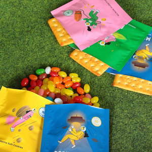 أكياس تغليف مخصصة الطباعة من الميلار بسحاب، أكياس محكمة الإغلاق بالحرارة من رقائق الألومنيوم لتعبئة الحلويات والحلوى القطنية للتسوق - Product Image 6