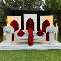 Arche de mariage blanche style indien ZKAI, ensemble de supports de toile de fond métalliques pointus pour événements personnalisés et scènes de fête