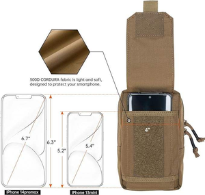 Bolsa Táctica para Teléfono con Láser, Bolsa de Cintura de Nailon Impermeable 1000D600D para Deportes al Aire Libre, Cierre de Cremallera con Elementos Elegantes - Product Image 4