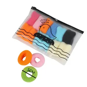 Pastel Colour Trẻ Em Cô Gái Tóc Scrunchy Khăn Terry Vải Scrunchie Set Tóc Quan hệ