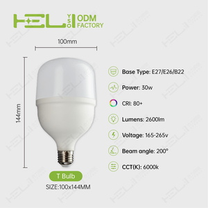 Светодиодные лампы оптом из Китая: <span class=keywords><strong>LED</strong></span> T-образная лампа 30 Вт, 2600 лм, цоколь E26/E27/B22, современный светодиодный светильник для дома - Product Image 5