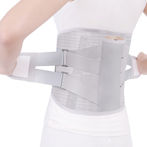 Ceinture de soutien lombaire respirante en acier avec chauffage magnétique pour fixation lombaire, gris et noir, tailles S, M, L, XL - Product Image 1