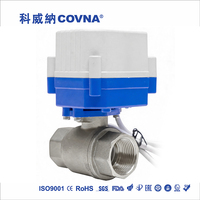 Vanne de régulation de débit d'eau électrique en acier inoxydable COVNA série 15N DN20 3/4 pouce 2 voies 12V DC CR2 2 fils à retour automatique