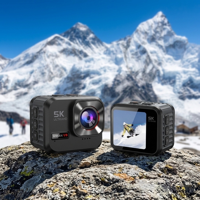 New CMOS Action Camera Private Model 5K 60fps EIS Shockproof Outdoor 160° Wide Angle IP68 Waterproof Sports Camera for Travel
